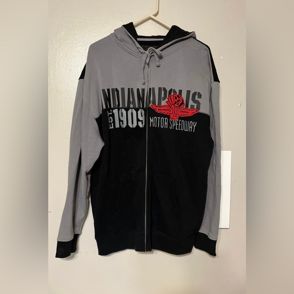 Indianapolis Motor Speedway Gray and Black Men's Jacket